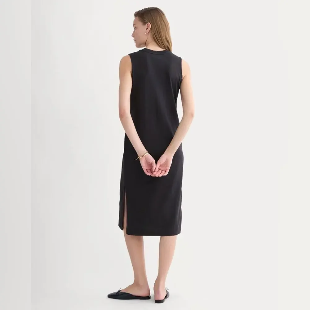 Everlane The Weekend Tank Dress Black Size XS Midi Organic Cotton NEW Perfect - Picture 4 of 11